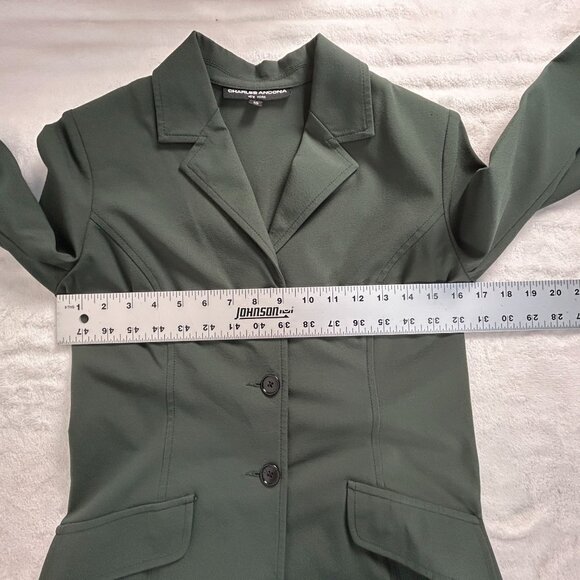 Charles Ancona New York Womens Equestrian Show Jacket Size 10 Green Stretch - Picture 7 of 10